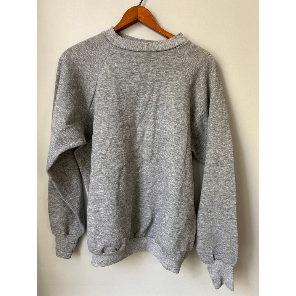 Vintage The Fitness Center Gray Raglan Sweatshirt Mens Large Made in USA 50/50